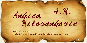 Ankica Milovanković vizit kartica